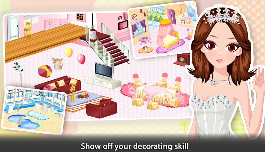 Girl Doll House - Room Design МОД/Взлом [Все открыто, Дополнительные деньги и Меню MOD] Screenshot 2
