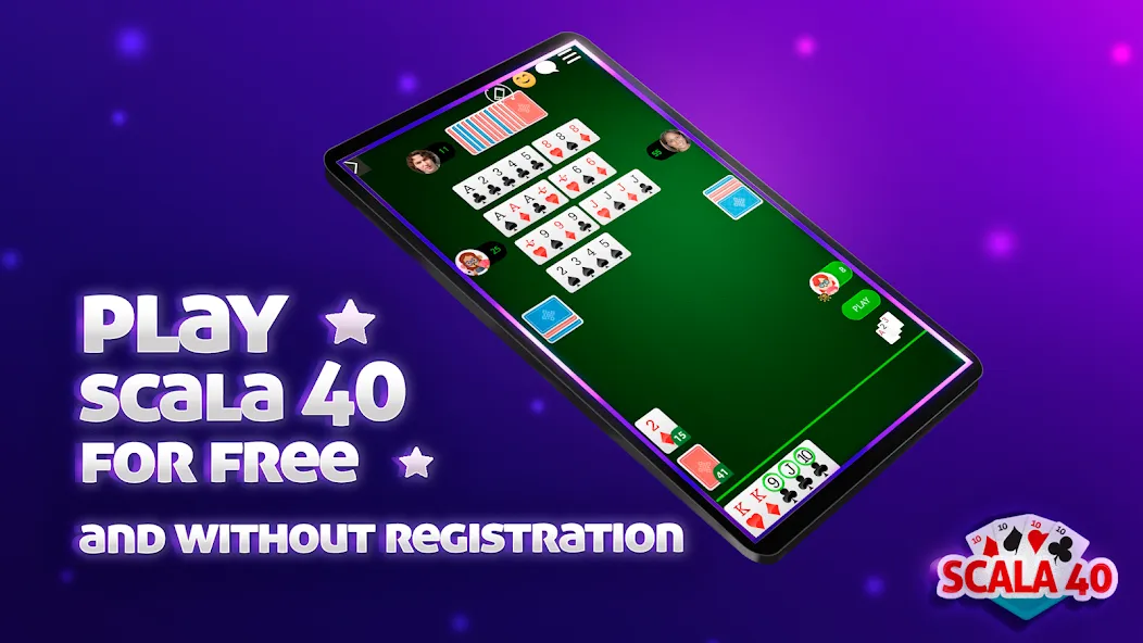 Scala 40 Online - Card Game (Скала 40 Онлайн) МОД/Взлом [Много монет, Открытые уровни и Мега MOD] Screenshot 1