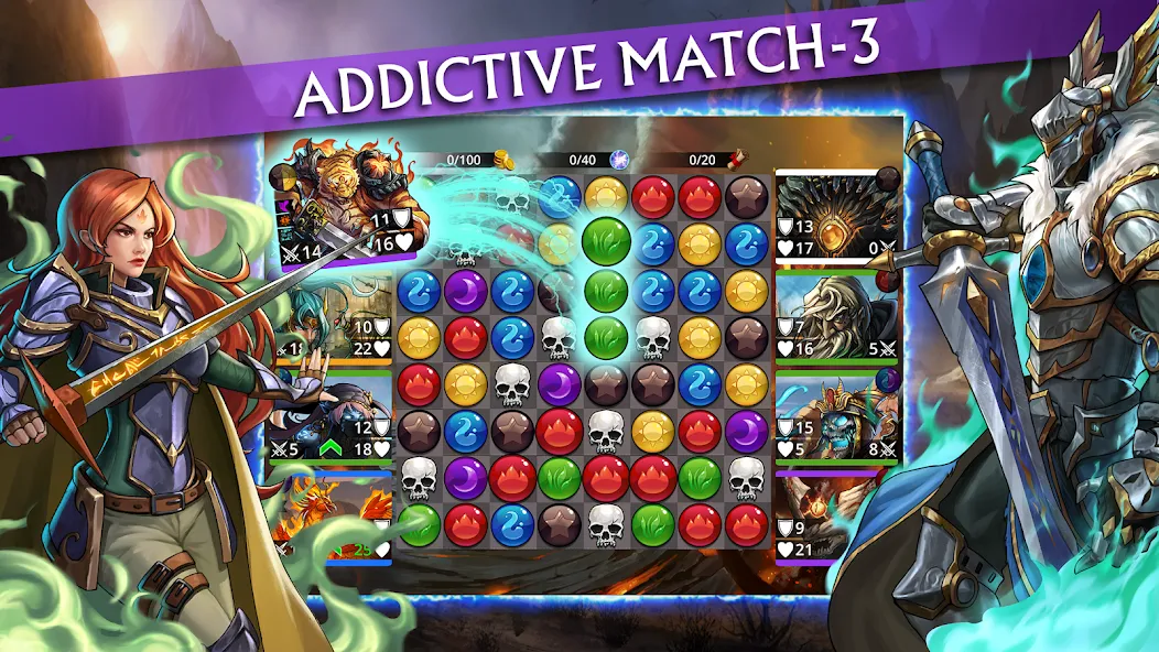 Gems of War - Match 3 RPG (Гемс оф Вар) МОД/Взлом [Деньги, Монеты и Меню MOD] Screenshot 1