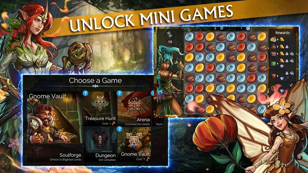 Gems of War - Match 3 RPG (Гемс оф Вар) МОД/Взлом [Деньги, Монеты и Меню MOD] Screenshot 3