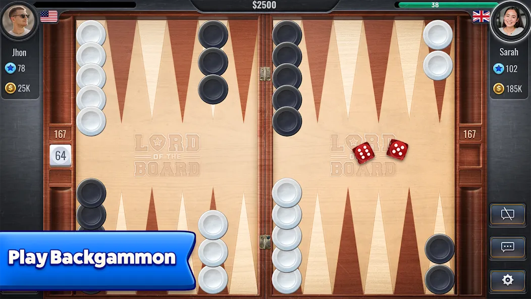 Backgammon - Lord of the Board (Бэкгаммон) МОД/Взлом [Бесконечные деньги, Монеты и Мега MOD] Screenshot 1