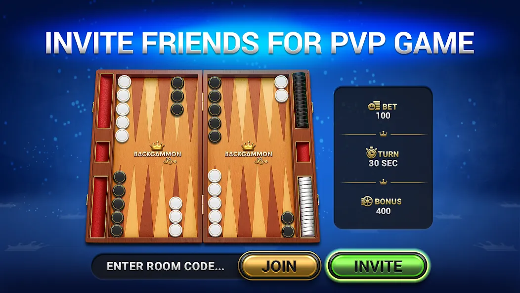 Backgammon Live - Online Games (Бэкгаммон Лайв) МОД/Взлом [Все открыто, Дополнительные деньги и Меню MOD] Screenshot 1