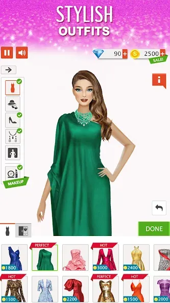 Fashion Stylist: Dress Up Game МОД/Взлом [Все открыто, Дополнительные деньги и Меню MOD] Screenshot 2