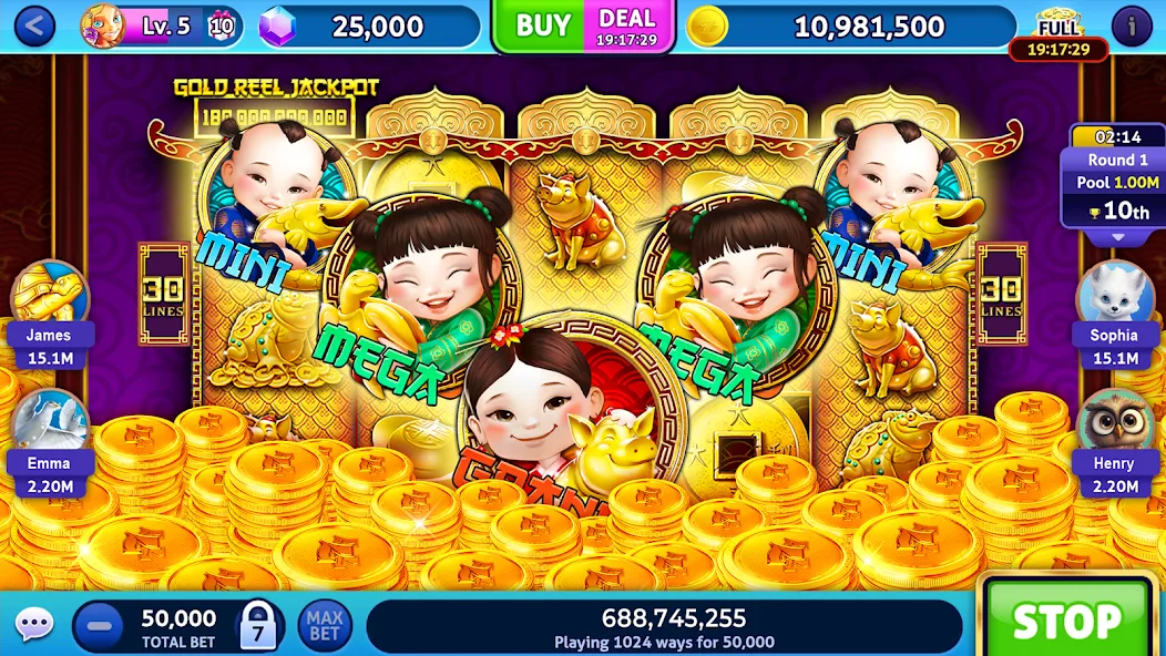 Jackpot Madness Slots Casino (Джекпотджой Слоты) МОД/Взлом [Меню, Бесконечные монеты и Открытые уровни] Screenshot 3