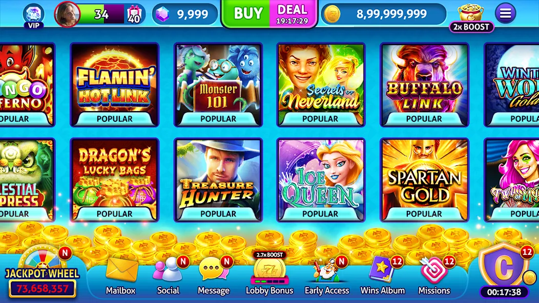 Jackpot Madness Slots Casino (Джекпотджой Слоты) МОД/Взлом [Меню, Бесконечные монеты и Открытые уровни] Screenshot 5