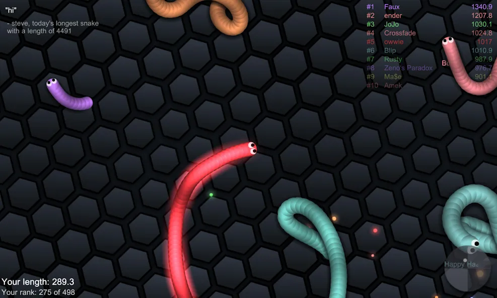 slither.io МОД/Взлом [Все открыто, Дополнительные деньги и Меню MOD] Screenshot 2