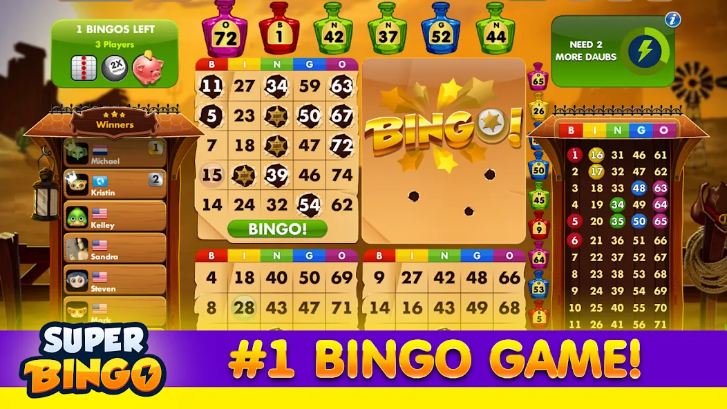 Super Bingo HD - Bingo Games (упер Бинго ) МОД/Взлом [Много денег, Монет и Все открыто] Screenshot 4