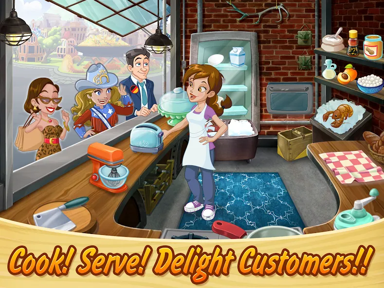 Kitchen Scramble: Cooking Game (Китчен Скрэмбл) МОД/Взлом [Деньги, Монеты и Меню MOD] Screenshot 1