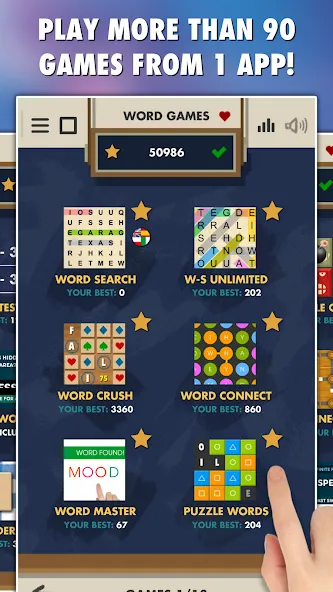 Word Games 101-in-1 (Уорд Геймс 100) МОД/Взлом [Бесконечные деньги, Монеты и Мега MOD] Screenshot 1