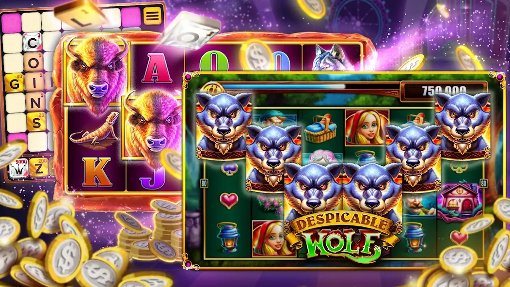 Vegas Downtown Slots & Words МОД/Взлом [Меню, Бесконечные монеты и Открытые уровни] Screenshot 4