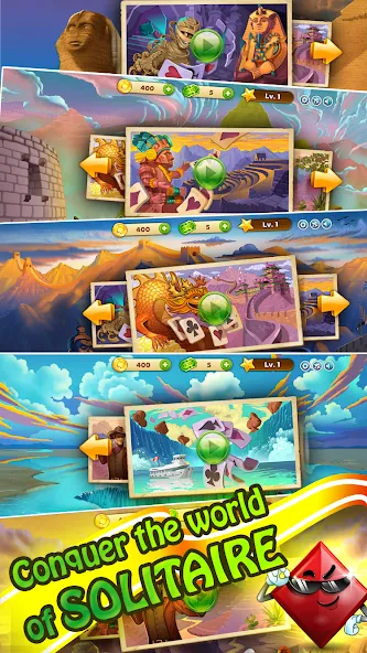Solitaire Journey (Солитер Джорни) МОД/Взлом [Много монет, Открытые уровни и Мега MOD] Screenshot 2