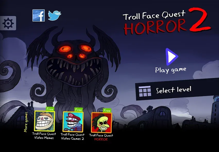 Troll Face Quest: Horror 2 (Тролль Фейс Квест) МОД/Взлом [Все открыто, Дополнительные деньги и Меню MOD] Screenshot 1