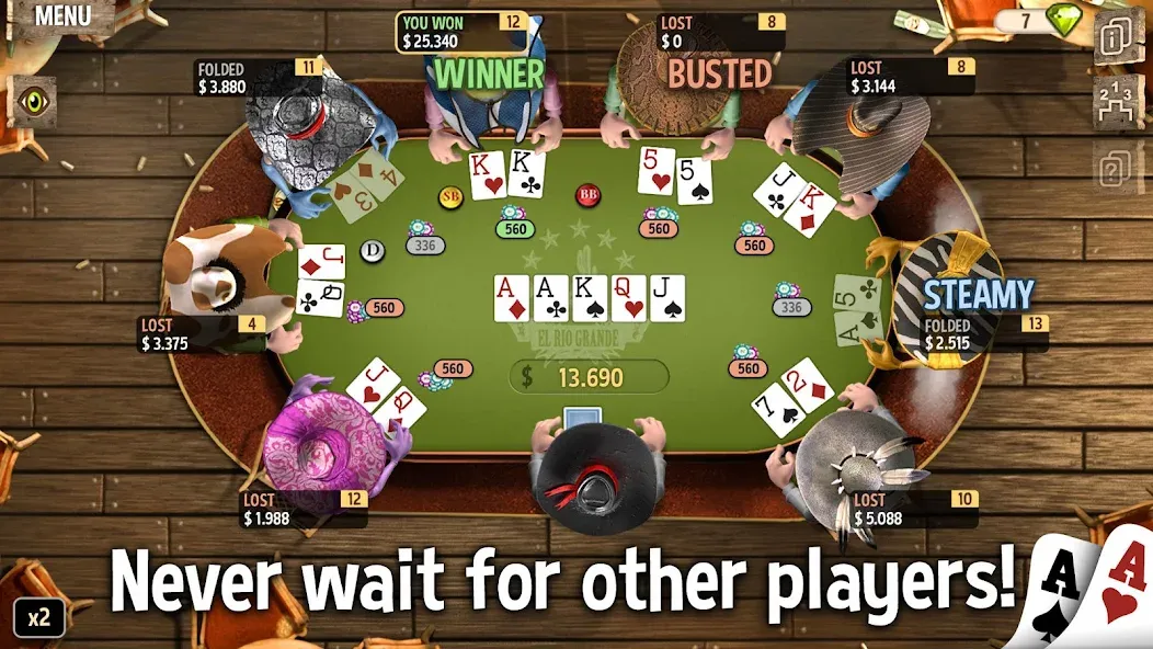 Governor of Poker 2 - Offline МОД/Взлом [Много монет, Открытые уровни и Мега MOD] Screenshot 2