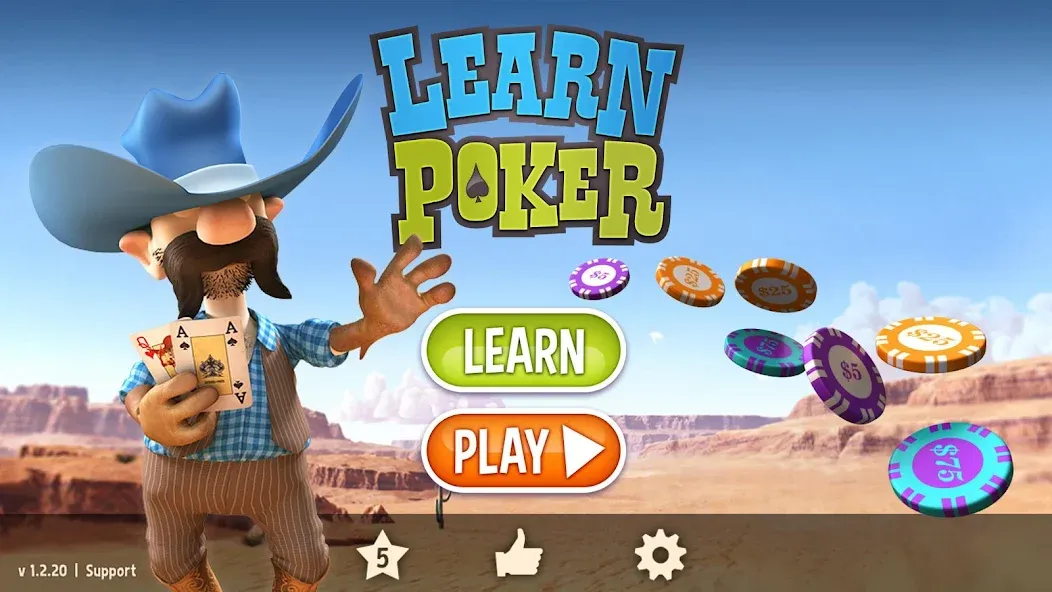 Learn Poker - How to Play МОД/Взлом [Много денег, Монет и Все открыто] Screenshot 1