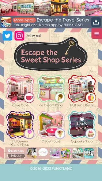 Escape the Sweet Shop Series (Эксперименты в кондитерской серии) МОД/Взлом [Все открыто, Дополнительные деньги и Меню MOD] Screenshot 1