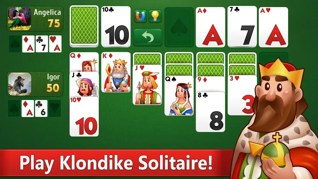 Klondike Solitaire card game МОД/Взлом [Деньги, Монеты и Меню MOD] Screenshot 1