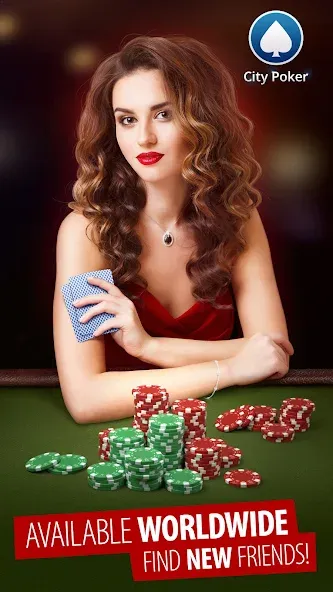 City Poker: Holdem, Omaha (Сити Покер) МОД/Взлом [Деньги, Монеты и Меню MOD] Screenshot 1