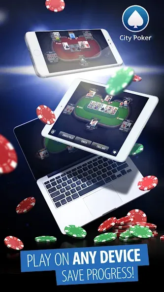 City Poker: Holdem, Omaha (Сити Покер) МОД/Взлом [Деньги, Монеты и Меню MOD] Screenshot 3