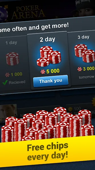 Poker Arena: texas holdem game (Покер Арена) МОД/Взлом [Меню, Бесконечные монеты и Открытые уровни] Screenshot 2