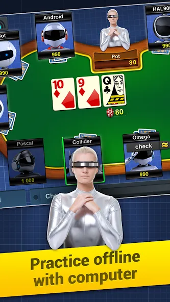 Poker Arena: texas holdem game (Покер Арена) МОД/Взлом [Меню, Бесконечные монеты и Открытые уровни] Screenshot 5