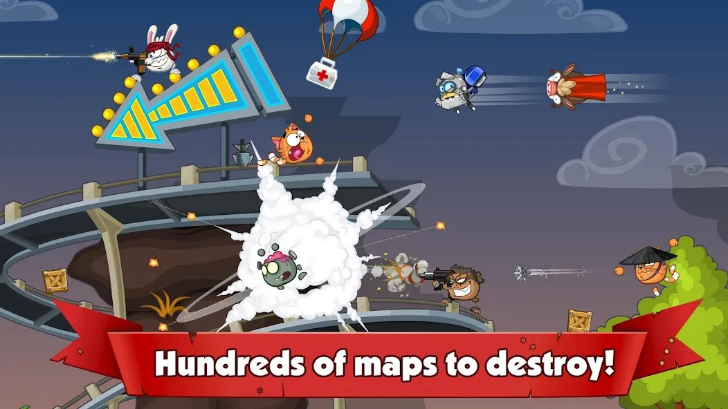 Wormix: PvP Tactical Shooter (Вормикс) МОД/Взлом [Меню, Бесконечные монеты и Открытые уровни] Screenshot 2