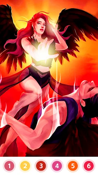 Angel & Devil Paint by Number МОД/Взлом [Все открыто, Дополнительные деньги и Меню MOD] Screenshot 4