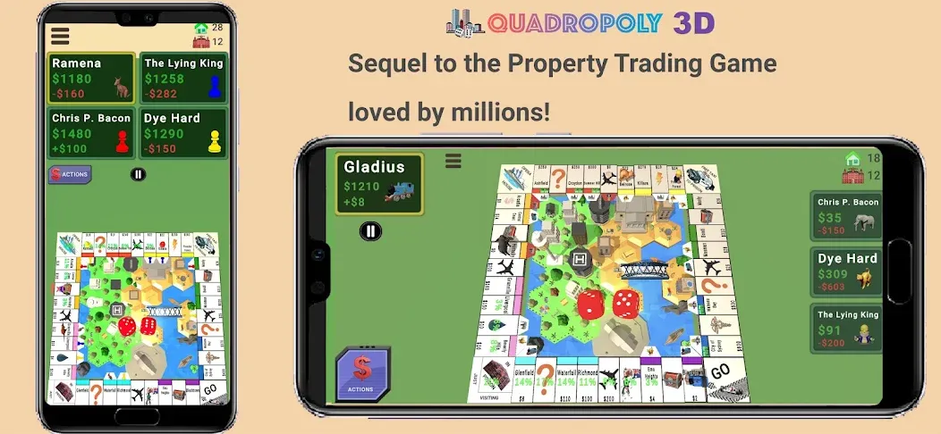 Quadropoly - Monopolist Tycoon МОД/Взлом [Меню, Бесконечные монеты и Открытые уровни] Screenshot 1