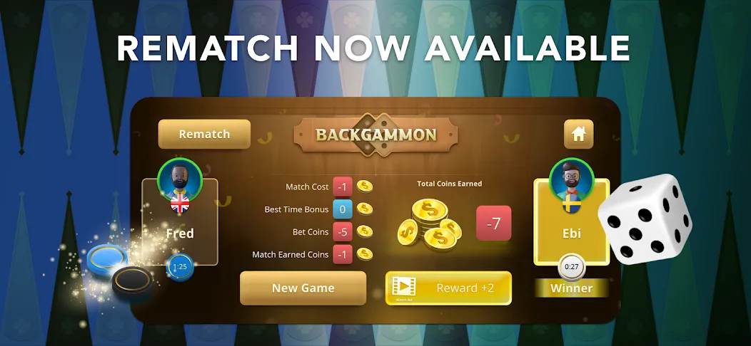 Backgammon Classic + Online МОД/Взлом [Много монет, Открытые уровни и Мега MOD] Screenshot 1
