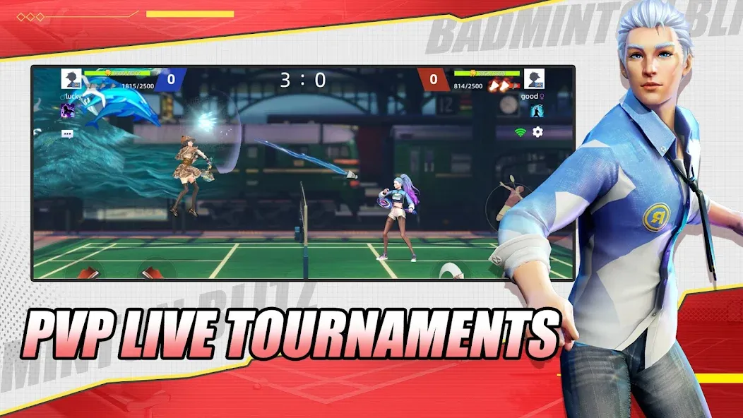Badminton Blitz - PVP online (Бэдминтон Блиц) МОД/Взлом [Все открыто, Дополнительные деньги и Меню MOD] Screenshot 4