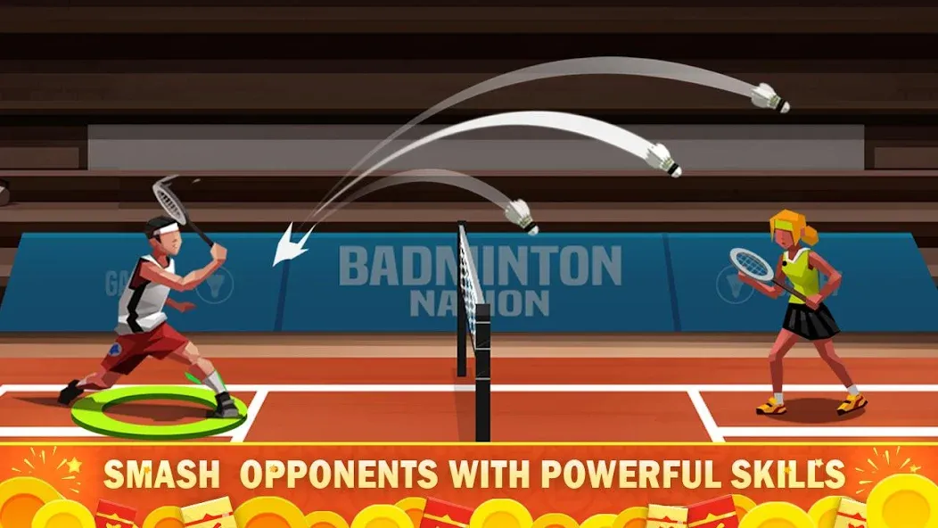 Badminton League МОД/Взлом [Меню, Бесконечные монеты и Открытые уровни] Screenshot 2
