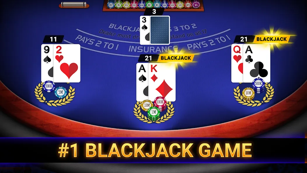 Blackjack 21: online casino (Блэкджек 21) МОД/Взлом [Все открыто, Дополнительные деньги и Меню MOD] Screenshot 1