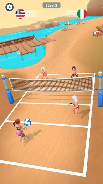 Beach Volleyball Game (Бичволлейбол игра) МОД/Взлом [Все открыто, Дополнительные деньги и Меню MOD] Screenshot 2