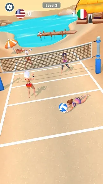 Beach Volleyball Game (Бичволлейбол игра) МОД/Взлом [Все открыто, Дополнительные деньги и Меню MOD] Screenshot 3