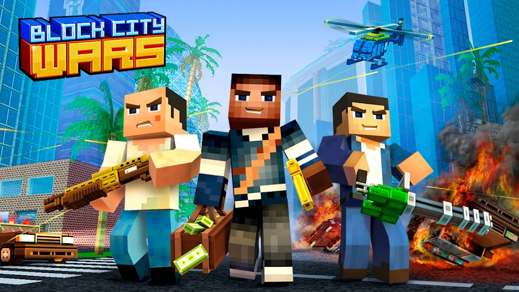 Block City Wars: Pixel Shooter (Блок Сити Варс) МОД/Взлом [Бесконечные деньги, Монеты и Мега MOD] Screenshot 1