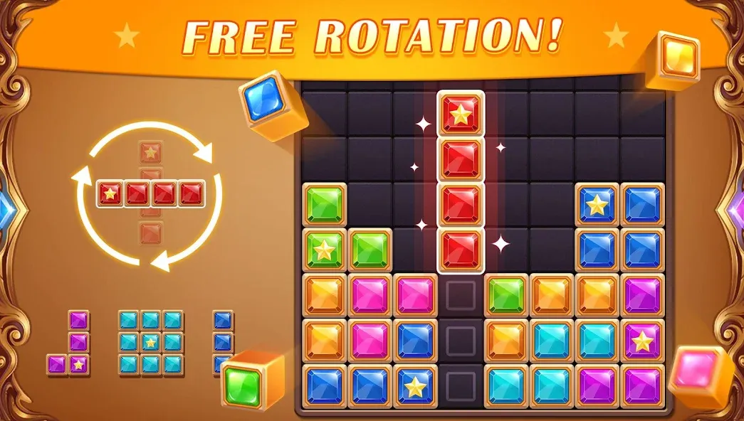 Block Puzzle: Diamond Star МОД/Взлом [Много монет, Открытые уровни и Мега MOD] Screenshot 2