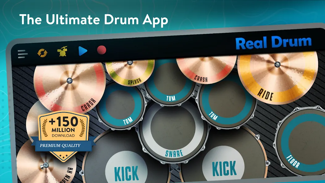 Real Drum: electronic drums (Риал драм) МОД/Взлом [Все открыто, Дополнительные деньги и Меню MOD] Screenshot 1