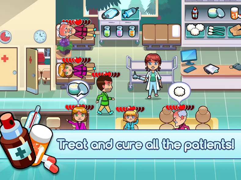 Hospital Dash Tycoon Simulator (Хоспиталь Даш Тайкун Симулятор) МОД/Взлом [Деньги, Монеты и Меню MOD] Screenshot 2