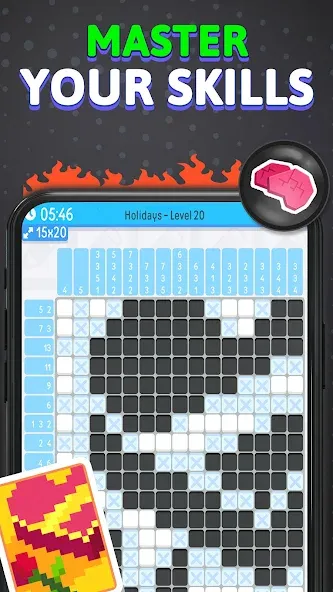 Nonogram Logic Pic: Pictogram (Нонограм Логик Пик) МОД/Взлом [Много денег, Монет и Все открыто] Screenshot 5