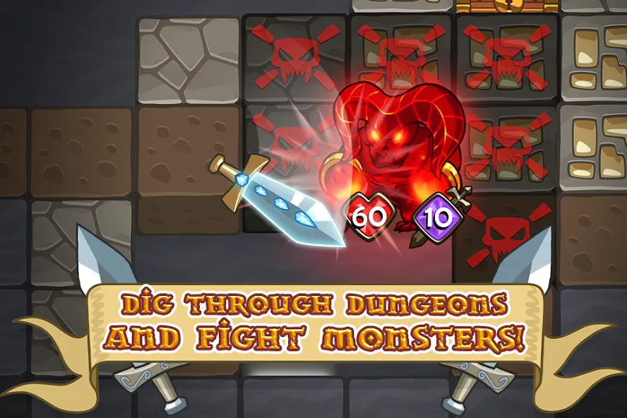 Mine Quest: Battle Dungeon RPG (Майн Квест) МОД/Взлом [Деньги, Монеты и Меню MOD] Screenshot 3