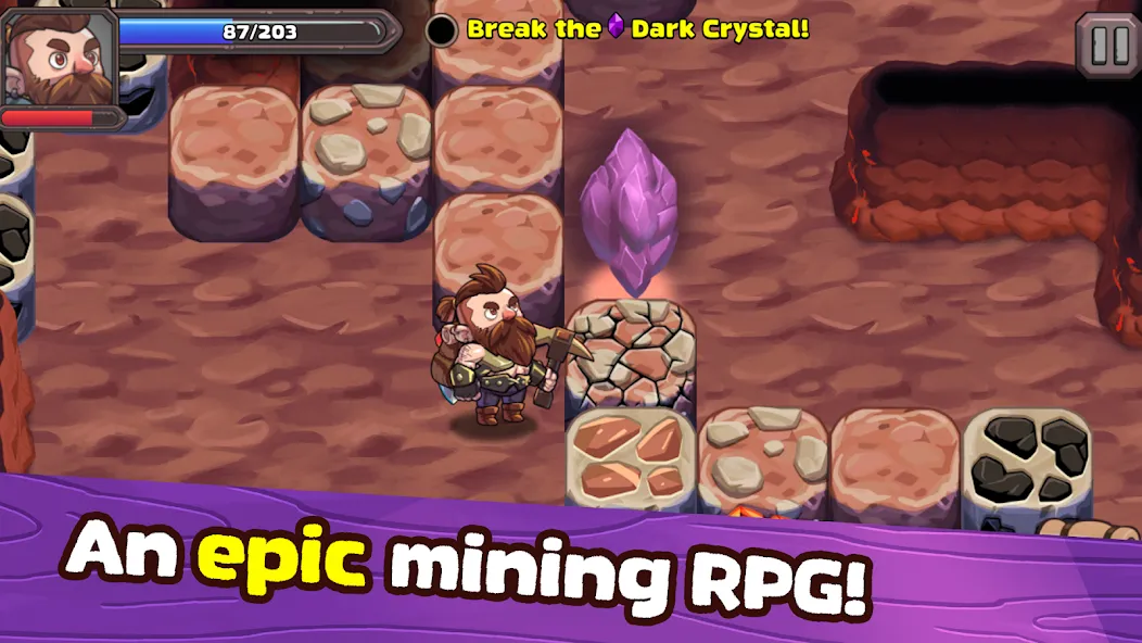 Mine Quest 2: RPG Mining Game (Мине Квест 2) МОД/Взлом [Бесконечные деньги, Монеты и Мега MOD] Screenshot 1