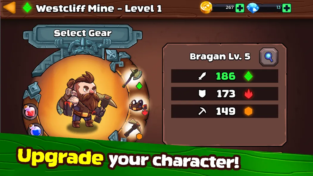 Mine Quest 2: RPG Mining Game (Мине Квест 2) МОД/Взлом [Бесконечные деньги, Монеты и Мега MOD] Screenshot 3