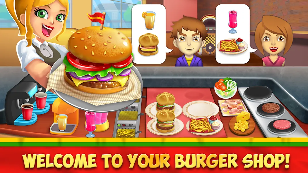 My Burger Shop 2: Food Game (Мой Бургер Шоп 2) МОД/Взлом [Много денег, Монет и Все открыто] Screenshot 1