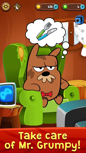 My Grumpy: Funny Virtual Pet (Май Грампи) МОД/Взлом [Меню, Бесконечные монеты и Открытые уровни] Screenshot 1