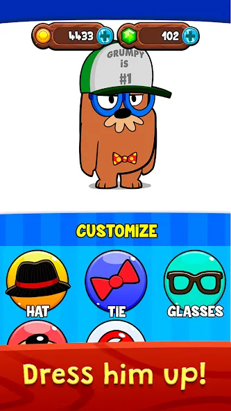 My Grumpy: Funny Virtual Pet (Май Грампи) МОД/Взлом [Меню, Бесконечные монеты и Открытые уровни] Screenshot 3