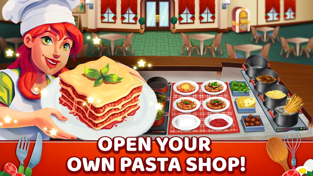 My Pasta Shop: Cooking Game (Мой Паста Шоп) МОД/Взлом [Все открыто, Дополнительные деньги и Меню MOD] Screenshot 1