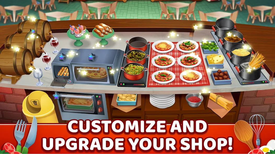 My Pasta Shop: Cooking Game (Мой Паста Шоп) МОД/Взлом [Все открыто, Дополнительные деньги и Меню MOD] Screenshot 4