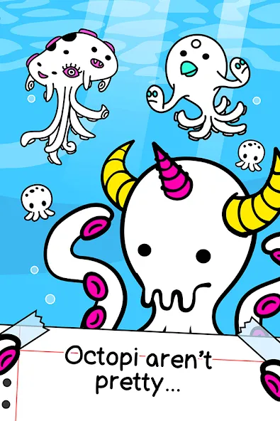 Octopus Evolution: Idle Game (Октопус Эволюция) МОД/Взлом [Все открыто, Дополнительные деньги и Меню MOD] Screenshot 1