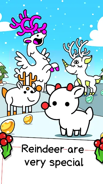 Reindeer Evolution: Idle Game (Рейндир Эволюция) МОД/Взлом [Много денег, Монет и Все открыто] Screenshot 1