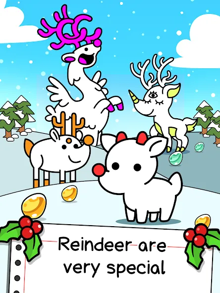 Reindeer Evolution: Idle Game (Рейндир Эволюция) МОД/Взлом [Много денег, Монет и Все открыто] Screenshot 5