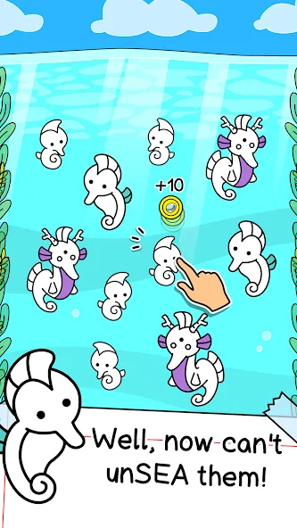 Seahorse Evolution: Sea Mutant (Сиходеволюция) МОД/Взлом [Деньги, Монеты и Меню MOD] Screenshot 2